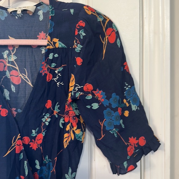 Sea New York Mari Wrap Dress Navy Floral Maxi Wrap Dress Size 0 - Picture 6 of 13